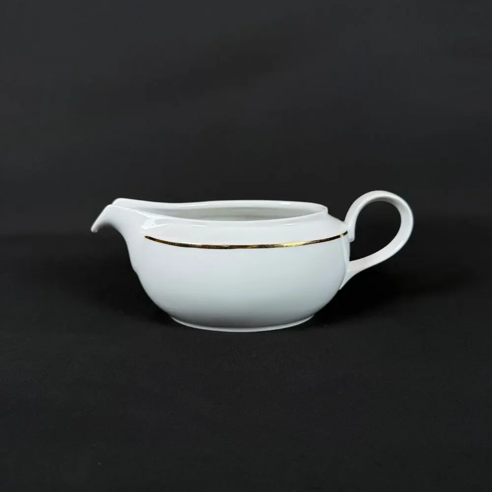 Christopher Stuart Ambassador Gold Gravy Boat Fine China Saucer & Plate